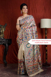 Pure tussar ghicha silk saree Manish